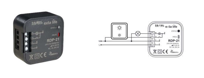 Radiowy ściemniacz dopuszkowy Zamel Exta Life RDP-21